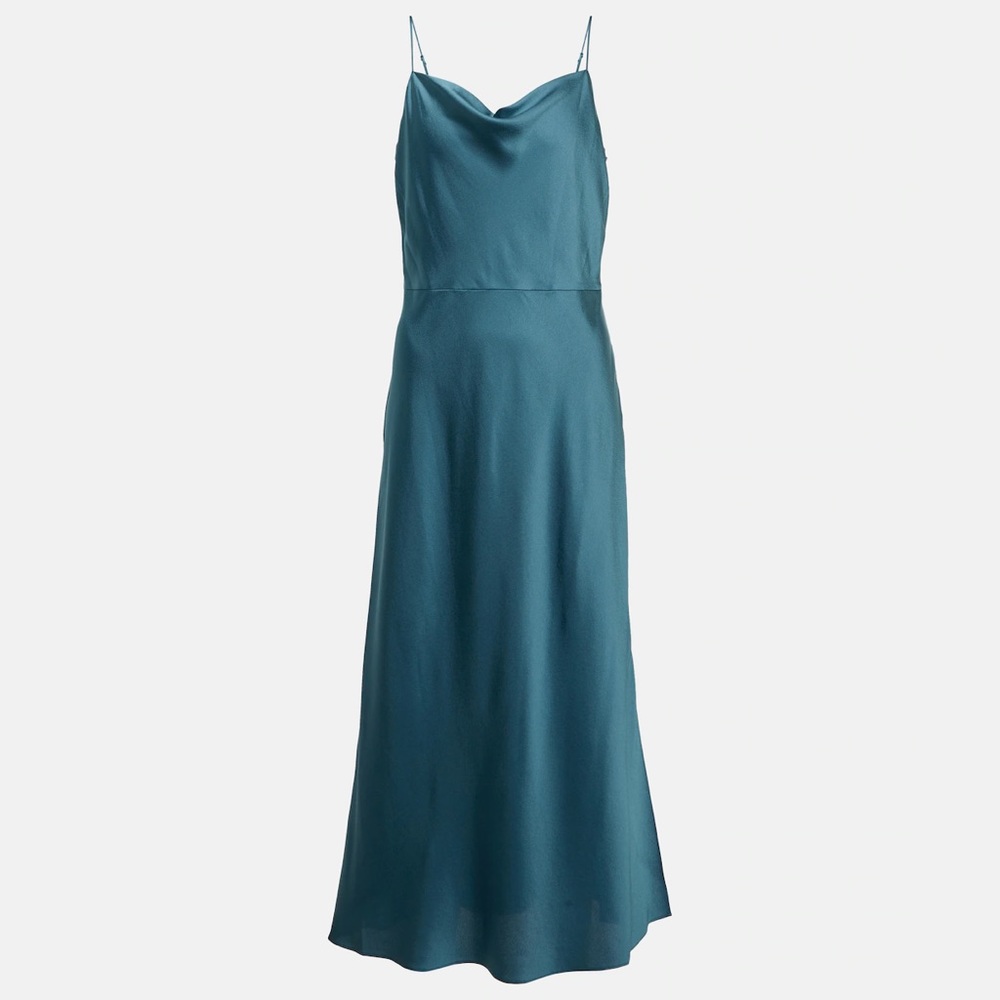 Gorgeous Teal Satin Slip Dress from Vince